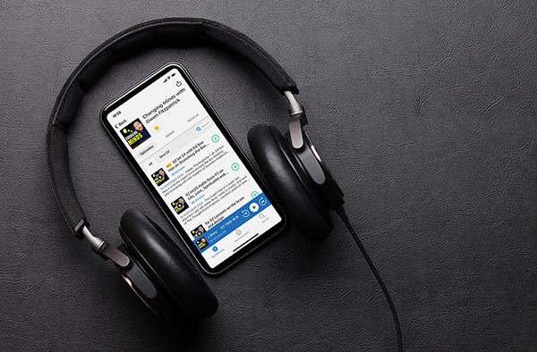 Headphones and smartphone
